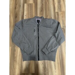 WT02 Bomber Spring Jacket Coat Gray Zip Up Men's XL Wicked Fashions
